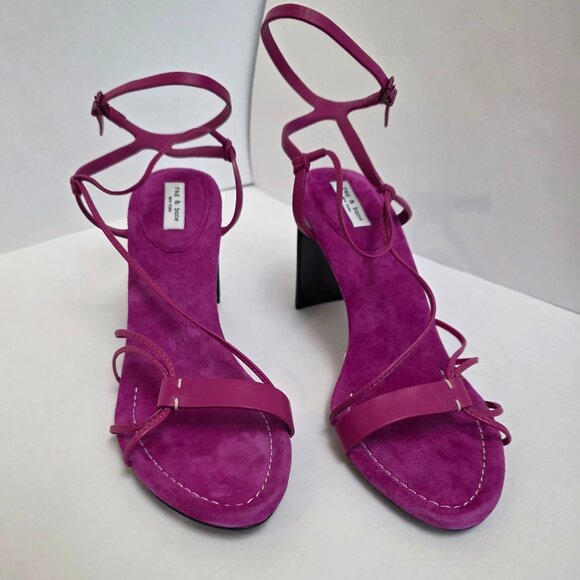Rag & Bone Vossen Strappy High Heel Sandals in Fuchsia - Picture 2 of 16
